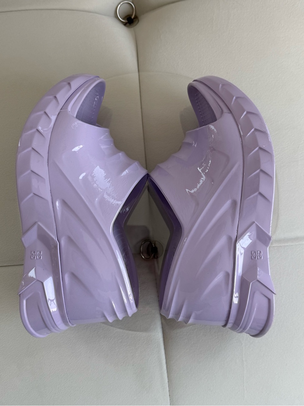 SOLD Givenchy Marshmallow Slider Wedges in Lilac - Picture 5 of 13